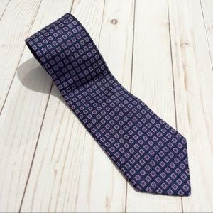 Purple Square Print 100% Silk Tie